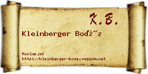 Kleinberger Boáz névjegykártya